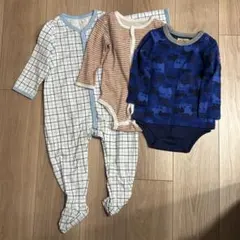 【美品】80cm長袖ミキハウスまとめ売り　足つきロンパース　ボディシャツ