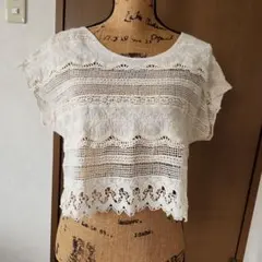 【値下げ】INGRID レース 半袖 トップス クロップド丈のサムネイル