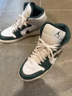 値下げ可能Air Jordan 1MID SE/バスケットボールシューズ 白緑 - メルカリ