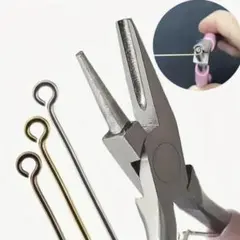 ワイヤークラフト用 ペンチ ジュエリープライヤー ピンク 持ち手付