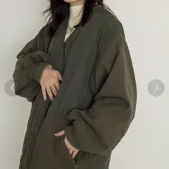 w closet キルティングロングコート　フリーサイズ　カーキ
