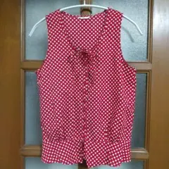 ピンクハウス ドット柄 ノースリーブ ブラウス 美品 M-Ｌ PINKHOUSEのサムネイル