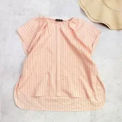 Drawer レース ブラウス オレンジ ノーカラー パフスリーブのサムネイル