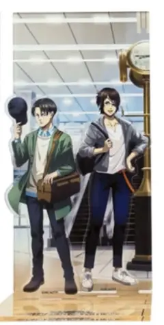 進撃の巨人　アクリルジオラマセット　リヴァイ　ハンジ　高速鉄道調査作戦名古屋限定