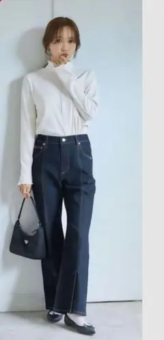 mysa closet田中里奈 裾スリットデニム　LL 美脚