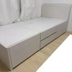 配送価格！ニトリ 【大容量収納付き】すのこチェストベッドフレームシングルベッドのサムネイル