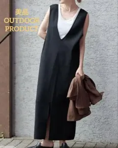 美品OUTDOOR PRODUCTS前後2WAYニットジャンスカ　ブラックのサムネイル