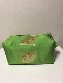 帯リメイク　収納袋　黄緑　緑　扇　セット割引