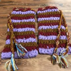 手作りカラフルストライプレッグウォーマー