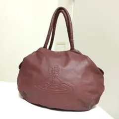 し*坊様 希少✨ヴィヴィアンウエストウッド◆大容量本革型押しバッグ/スクイグル柄 希少✨ヴィヴィアンウエストウッド◇大容量本革型押しバッグ