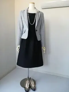 再お値下◆新品9号◆ジャケット*スカート*黒シャンタンワンピ*3点セット◆卒入学