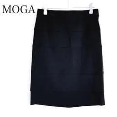 MOGA モガ ティアードスカート ひざ丈 ブラック オフィス カジュアル