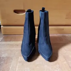 H&M 黒スエード中ヒールショートブーツ サイズ35