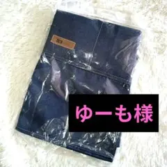 ★未使用美品★ネイビー デニム風エプロン ポケット付き