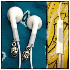 新品*NYでブームの定番イヤホン*スカル ピアス イヤフォン*日本製