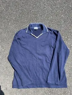 BEAMS 90s リブ バイカラー スキッパーカットソー 日本製