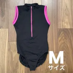 【ユーロタード】黒とピンクのハイネックレオタード、Mサイズ