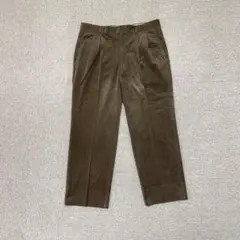 ブラウン スラックスパンツ ツータック センタープレス レディース L〜LL