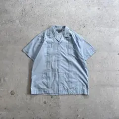 00s vintage】リネン×レーヨン レーヨンシャツ ギャバジャン 50s