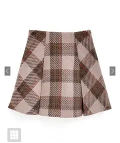 インパン裏地付きツイードチェックミニスカート［tu1441］M 新品未使用