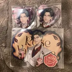 み*有様 五木左京 にじさんじ Rose Valentine ハート缶バッジ 缶