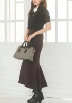 マジェスティックレゴン スタイルアップマーメイドスカート　ブラウン