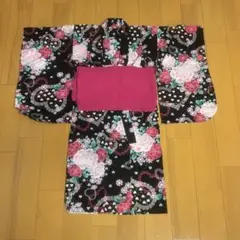 花柄着物 110cm 帯付き