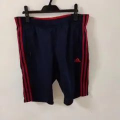 adidas メンズ ハーフパンツ ネイビー レッドのサムネイル