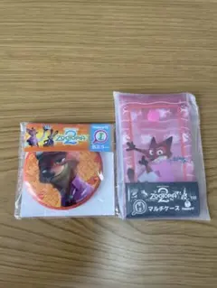 ズートピア 2 Happyくじ　缶ミラー　マルチケース　ニック