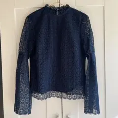 SLY 総レース　ハイネック　ブラウス