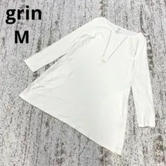 グリン 長袖 チュニック ロンT サイズ2 白 薄手 日本製 コットン100%