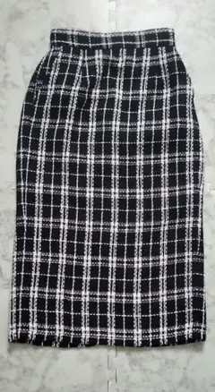 タイトスカート 膝丈 ツイード