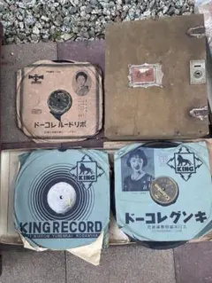 昭和レトロ SPレコード 収納木箱セット - メルカリ