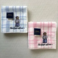 新品　ポロラルフローレン　ポロベア　タオルハンカチ　チェック　2枚のサムネイル