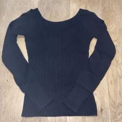 GUESS JEANS 【S】ボートネックリブニットセーター 綿100% Y2K