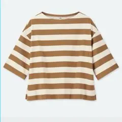 UNIQLO／ボーダーT（7分袖）／イエロー／Ｌ