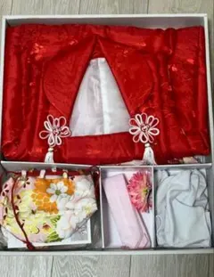 七五三 被布着物セット 赤 ピンク 花柄