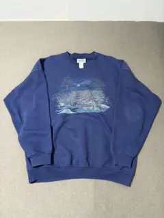 90's スウェット プリントスウェット ネイビー