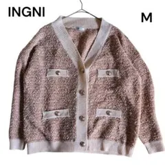INGNIツイード調　金ボタンカーディガンMサイズ