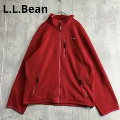 ♪凵　エルエルビーン　フリース　ジャケット　フロントジップ　赤　レッド　春秋冬