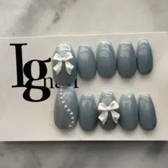 現品限り　リボンネイル　推しネイル　ニュアンスネイル　ネイルチップ　ネイル