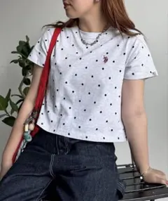 【U.S. POLO ASSN.】アソートクロップドT ドット ホワイトのサムネイル