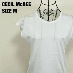 CECIL McBEE セシル フレンチスリーブ Tシャツ M ホワイト