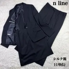 【3点セット】 n line スーツ ブラック 11号 洋服の青山 佐々木希