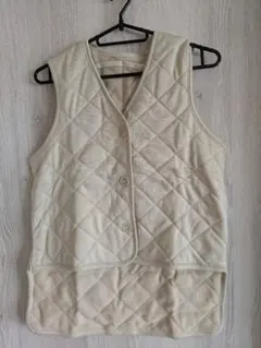 L〜LL✿ベージュ✿カイロポケット付 暖かいキルティングベスト　防寒 　裏ボア