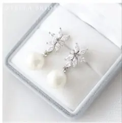 新品♡STELLA BRIDAL アカシア ドロップパール イヤリング