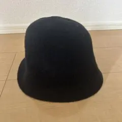 黒いウール バケットハット