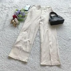 ローリーズファーム スラックスパンツ ストレッチ 裾スリット M 通勤 オフィス