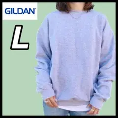 ギルダン 新品 8.0oz 裏起毛 無地 クルーネック スウェット グレー L