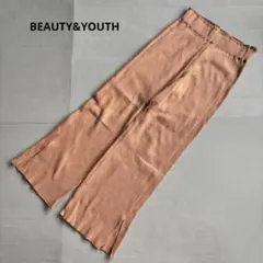 【ビューティーアンドユース】ニットリブパンツ　日本製　ストレッチ　カジュアル/M